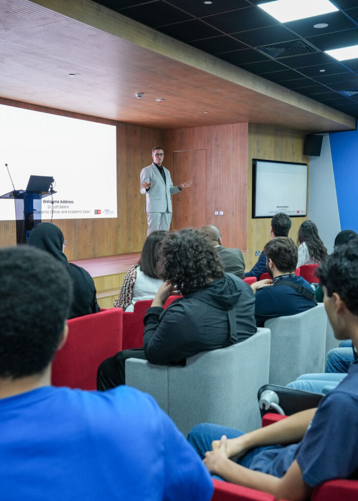 Students attending an Orientation welcome session at Barzan University College in partnership with Swinburne University of Technology.